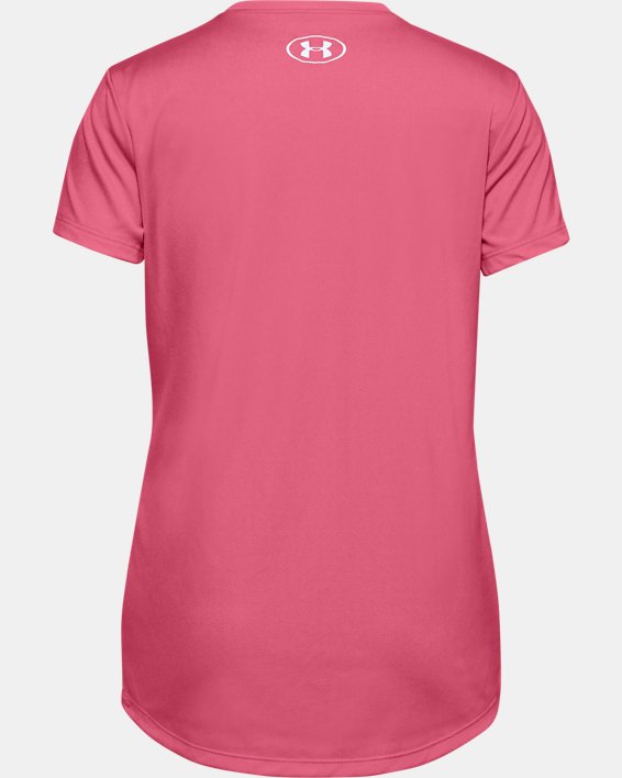 Girls' UA Tech™ Big Logo Short Sleeve, Pink, pdpMainDesktop image number 1